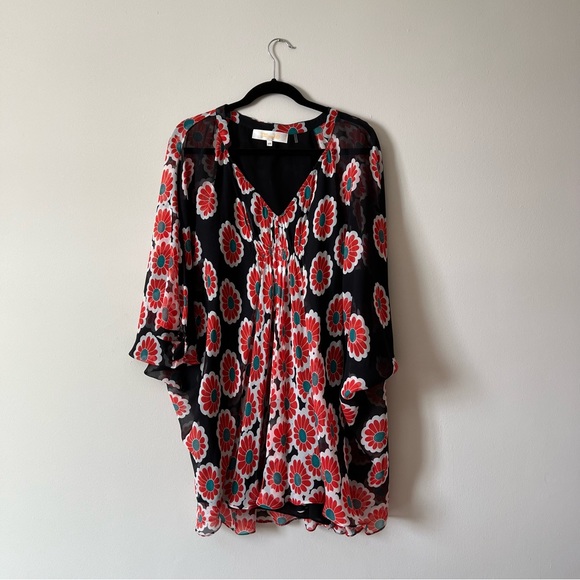 Diane Von Furstenberg Dresses & Skirts - DVF mini floral deep V tunic dress silk XXS